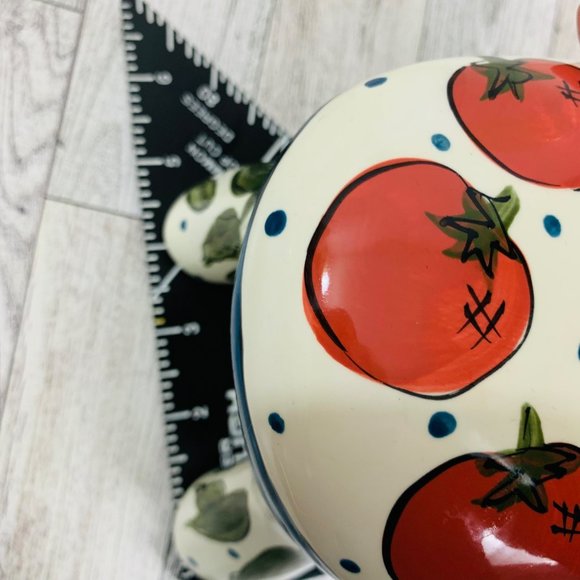 VTG Ganz Kitchy Gardner Bank Cherry Tomato Chair Ottoman Signed Farmhouse Decor - Picture 16 of 16